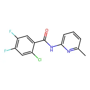 2-chloro-4,5-difluoro-N-(6-methylpyridin-2-yl)benzamide structure