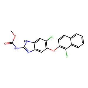 methyl N-[6-chloro-5-(1-chloronaphthalen-2-yl)oxy-1H-benzimidazol-2-yl]carbamate structure