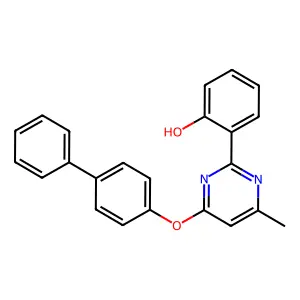 2-[4-Methyl-6-(4-phenylphenoxy)pyrimidin-2-yl]phenol structure