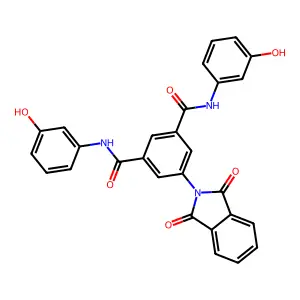5-(1,3-dioxoisoindol-2-yl)-1-N,3-N-bis(3-hydroxyphenyl)benzene-1,3-dicarboxamide structure