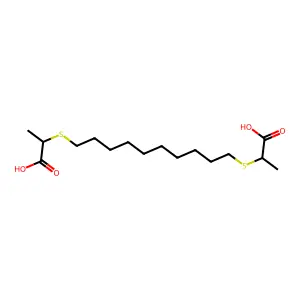 2-((10-((1-Carboxyethyl)thio)decyl)thio)propanoic acid structure