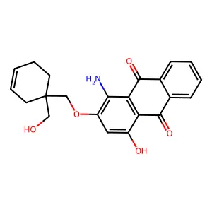 1-Amino-4-hydroxy-2-((1-(hydroxymethyl)-3-cyclohexen-1-yl)methoxy)anthraquinone structure
