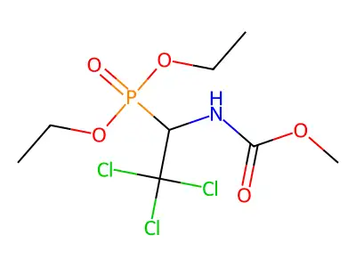 (2,2,2-Trichloro-1-methoxycarbonylamino-ethyl)-phosphonic acid diethyl ester structure