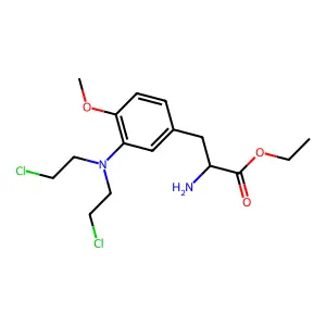 Ethyl 2-amino-3-[3-[bis(2-chloroethyl)amino]-4-methoxyphenyl]propanoate structure