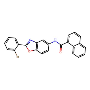 N-[2-(2-bromophenyl)-1,3-benzoxazol-5-yl]naphthalene-1-carboxamide structure