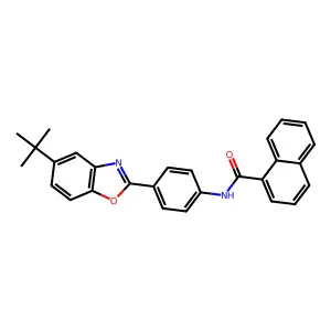 N-[4-(5-tert-butyl-1,3-benzoxazol-2-yl)phenyl]naphthalene-1-carboxamide structure