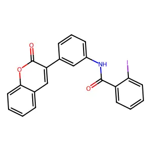 2-iodo-N-[3-(2-oxochromen-3-yl)phenyl]benzamide structure