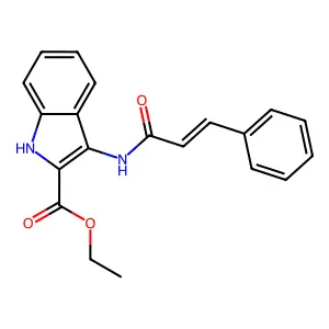 3-(3-Phenyl-acryloylamino)-1H-indole-2-carboxylic acid ethyl ester structure