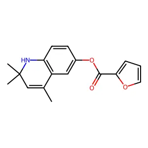 (2,2,4-trimethyl-1H-quinolin-6-yl) furan-2-carboxylate structure