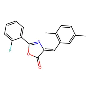 4-(2,5-dimethylbenzylidene)-2-(2-fluorophenyl)-1,3-oxazol-5(4H)-one structure