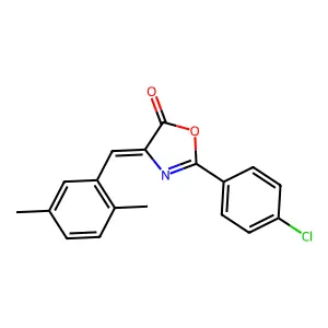 2-(4-chlorophenyl)-4-(2,5-dimethylbenzylidene)-1,3-oxazol-5(4H)-one structure