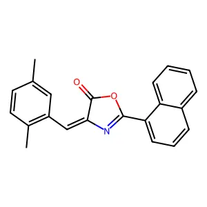 4-(2,5-dimethylbenzylidene)-2-(1-naphthyl)-1,3-oxazol-5(4H)-one structure