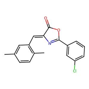 2-(3-chlorophenyl)-4-(2,5-dimethylbenzylidene)-1,3-oxazol-5(4H)-one structure