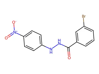 3-bromo-N'-{4-nitrophenyl}benzohydrazide structure
