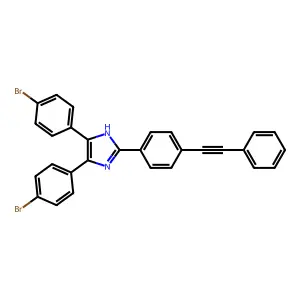 4,5-bis(4-bromophenyl)-2-[4-(2-phenylethynyl)phenyl]-1H-imidazole structure