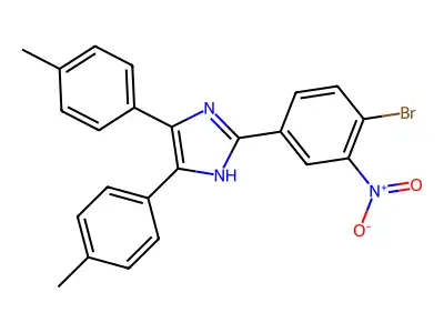 2-(4-bromo-3-nitrophenyl)-4,5-bis(4-methylphenyl)-1H-imidazole structure