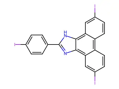 5,10-diiodo-2-(4-iodophenyl)-1H-phenanthro[9,10-d]imidazole structure