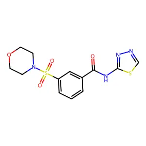 3-(Morpholine-4-sulfonyl)-N-[1,3,4]thiadiazol-2-yl-benzamide structure