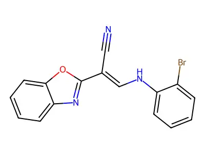 2-(1,3-Benzoxazol-2-yl)-3-(2-bromoanilino)prop-2-enenitrile structure