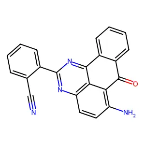 2-(6-Amino-7-oxo-7H-benzo[e]perimidin-2-yl)benzonitrile structure