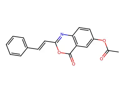 [4-oxo-2-[(E)-2-phenylethenyl]-3,1-benzoxazin-6-yl] acetate structure