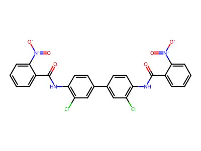 N-[2-chloro-4-[3-chloro-4-[(2-nitrobenzoyl)amino]phenyl]phenyl]-2-nitrobenzamide structure