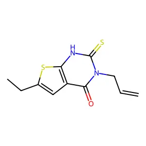 6-ethyl-3-(prop-2-en-1-yl)-2-sulfanyl-3H,4H-thieno[2,3-d]pyrimidin-4-one structure