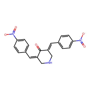3,5-Bis[(4-nitrophenyl)methylidene]piperidin-4-one structure