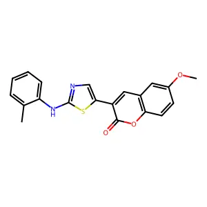 6-methoxy-3-{2-[(2-methylphenyl)amino]-1,3-thiazol-5-yl}-2H-chromen-2-one structure