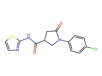 1-(4-chlorophenyl)-5-oxo-N-(1,3-thiazol-2-yl)pyrrolidine-3-carboxamide structure