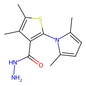 2-(2,5-Dimethyl-1H-pyrrol-1-yl)-4,5-dimethylthiophene-3-carbohydrazide structure
