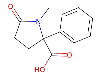 1-Methyl-5-oxo-2-phenylpyrrolidine-2-carboxylic acid structure