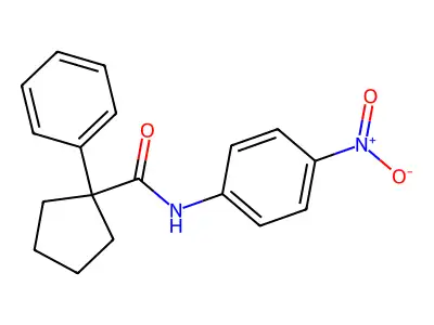 N-(4-nitrophenyl)-1-phenylcyclopentane-1-carboxamide structure
