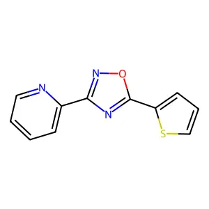 3-Pyridin-2-yl-5-thiophen-2-yl-1,2,4-oxadiazole structure