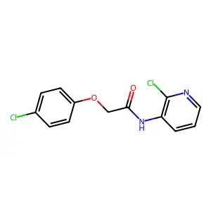 2-(4-chlorophenoxy)-N-(2-chloropyridin-3-yl)acetamide structure