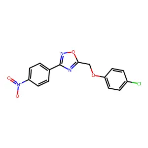 5-[(4-Chlorophenoxy)methyl]-3-(4-nitrophenyl)-1,2,4-oxadiazole structure