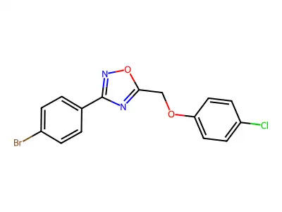 3-(4-Bromophenyl)-5-[(4-chlorophenoxy)methyl]-1,2,4-oxadiazole structure