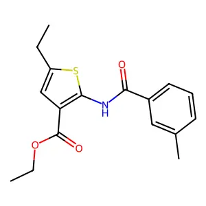 Ethyl 5-ethyl-2-[(3-methylbenzoyl)amino]-3-thiophenecarboxylate structure