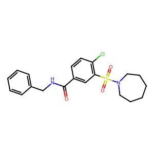 3-(azepan-1-ylsulfonyl)-N-benzyl-4-chlorobenzamide structure