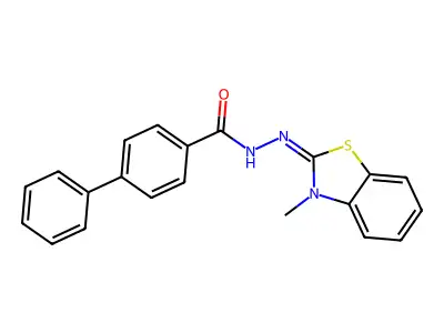 N-[(E)-(3-methyl-1,3-benzothiazol-2-ylidene)amino]-4-phenylbenzamide structure