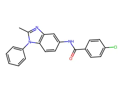 4-chloro-N-(2-methyl-1-phenyl-1H-benzo[d]imidazol-5-yl)benzamide structure