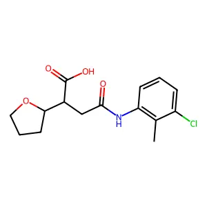 N-(3-Chloro-2-methyl-phenyl)-2-(tetrahydro-furan-2-yl)-succinamic acid structure