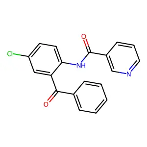 N-(2-benzoyl-4-chlorophenyl)pyridine-3-carboxamide structure