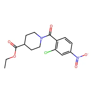 Ethyl 1-(2-chloro-4-nitrobenzoyl)piperidine-4-carboxylate structure