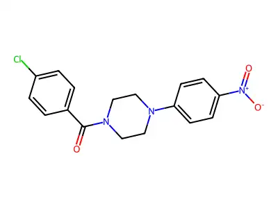 (4-Chlorophenyl)[4-(4-nitrophenyl)piperazin-1-yl]methanone structure