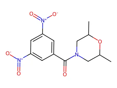 (2,6-Dimethylmorpholin-4-yl)-(3,5-dinitrophenyl)methanone structure
