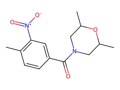(2,6-Dimethylmorpholin-4-yl)-(4-methyl-3-nitrophenyl)methanone structure