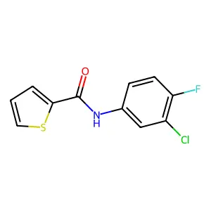 N-(3-chloro-4-fluorophenyl)thiophene-2-carboxamide structure