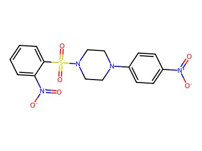 1-(4-Nitrophenyl)-4-(2-nitrophenyl)sulfonylpiperazine structure