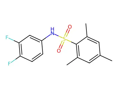 N-(3,4-difluorophenyl)-2,4,6-trimethylbenzenesulfonamide structure